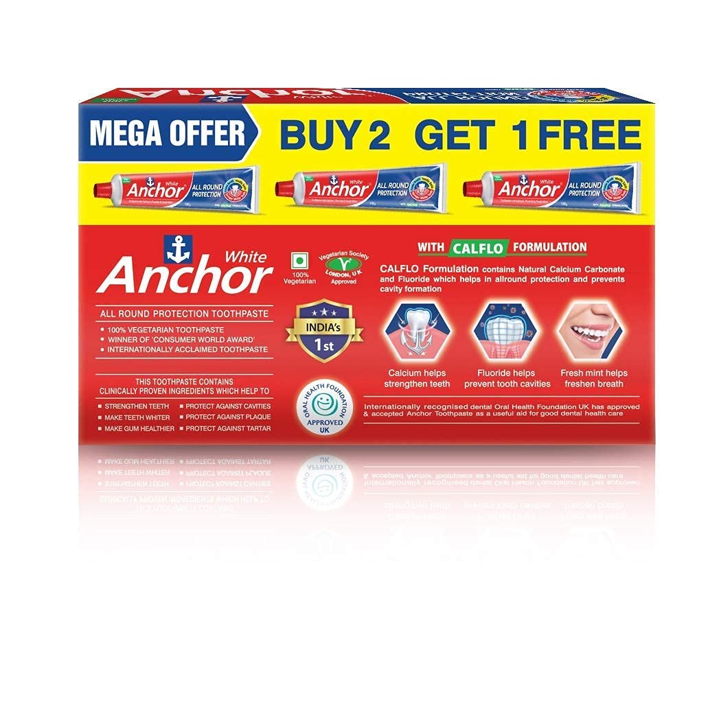 Anchor White All Round Protection Toothpaste 450Gm