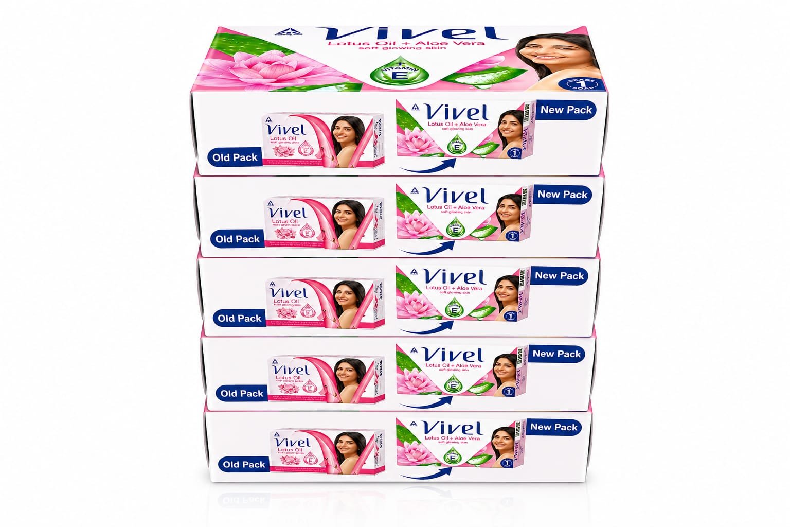 Vivel Lotus Oil+ Aloe Vera Bathing Soap - Pack of 5