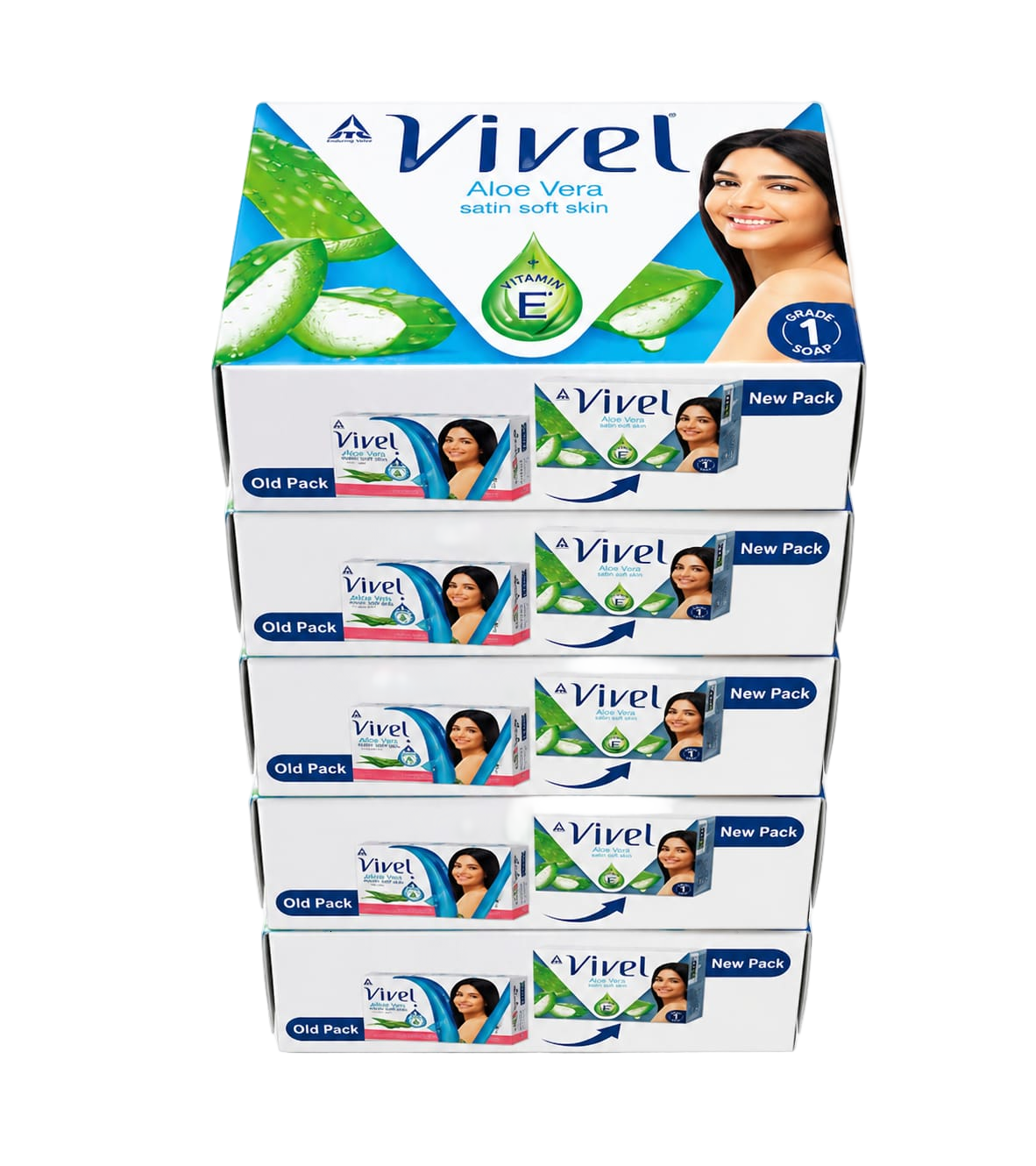 Vivel Aloe Vera Bathing Soap - Pack of 5