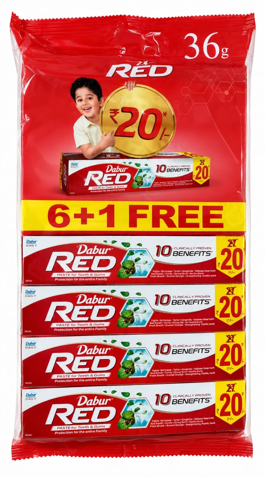 Dabur Red Paste 6+1Free  20/- - pc
