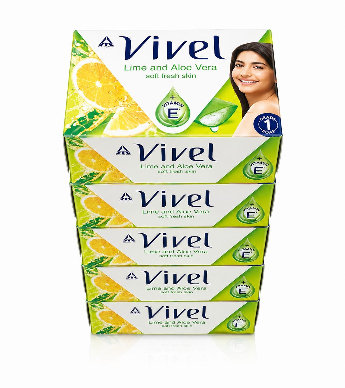Vivel Lime And Aloe Vera Bathing Soap - Pack of 5