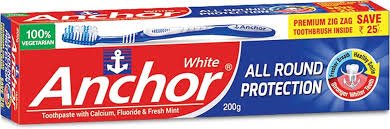 Anchor White All Round Protection Toothpaste 200Gm