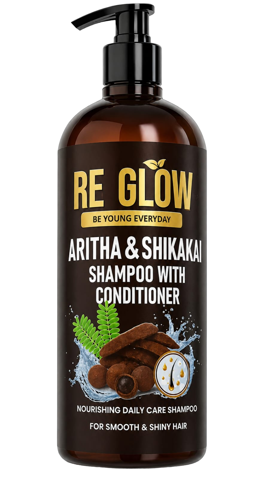 Re Glow Aritha & Shikakai Shampoo  500ml