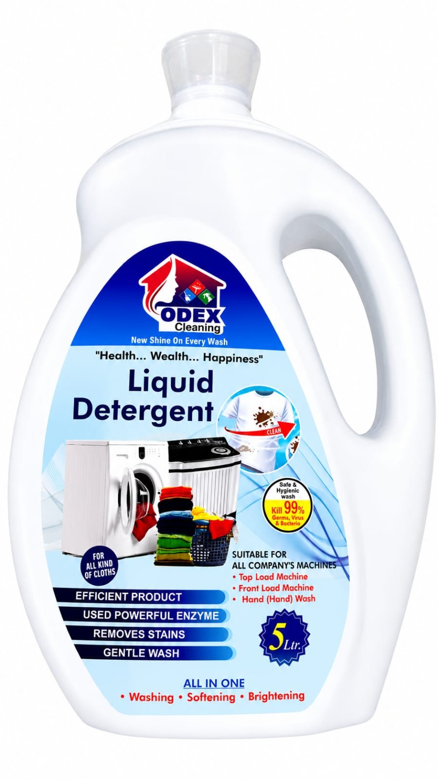 Odex Liquid Detergent White Can  5Ltr - pc