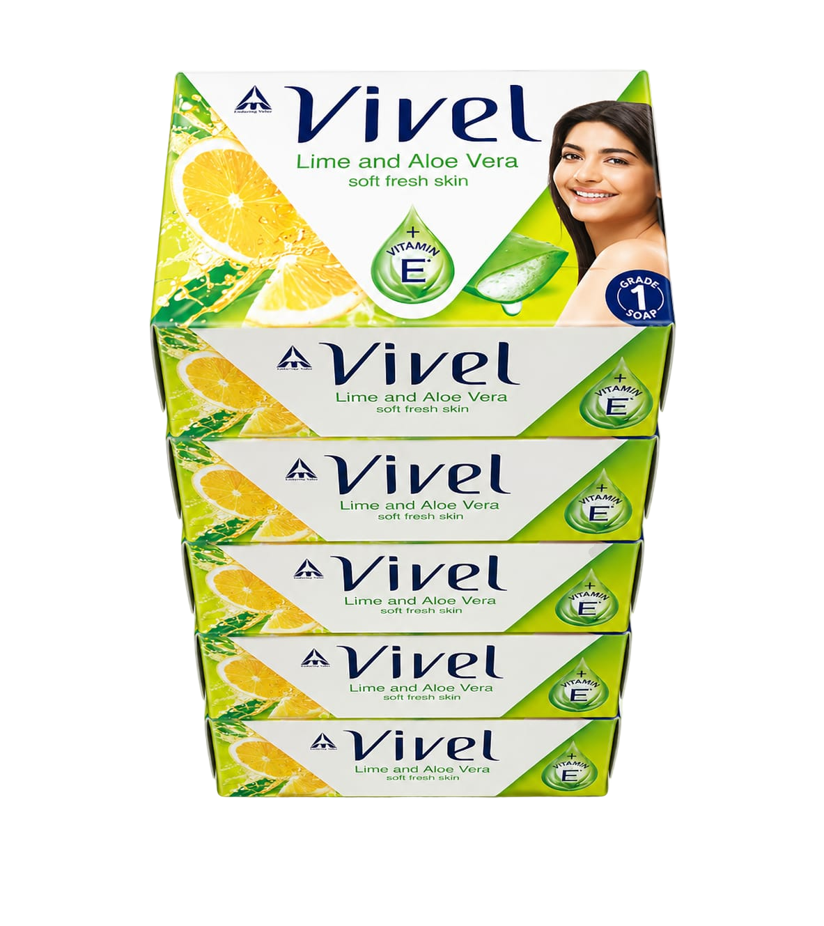 Vivel Lime And Aloe Vera Bathing Soap - Pack of 5