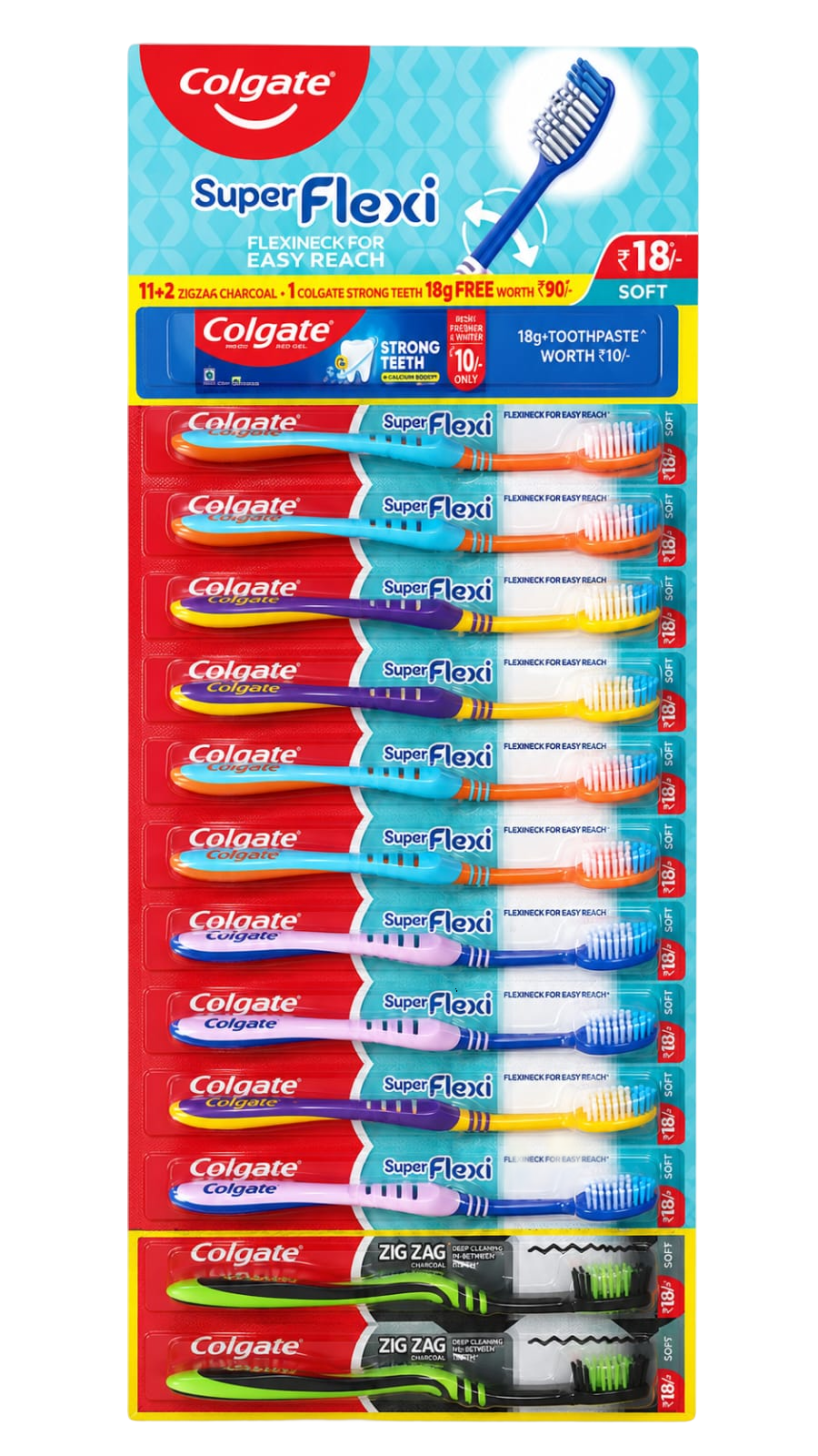 Colgate Superflexi Toothbrush 11+2 Free +Paste Free