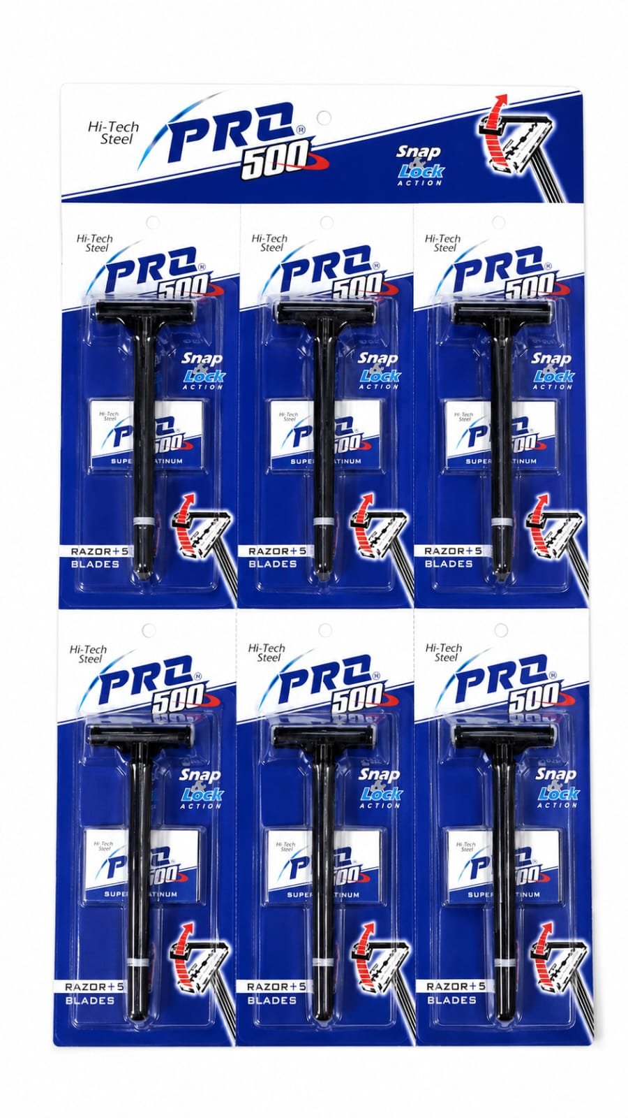Pro 500 Snap & Lock Razor+5Blade 30/-