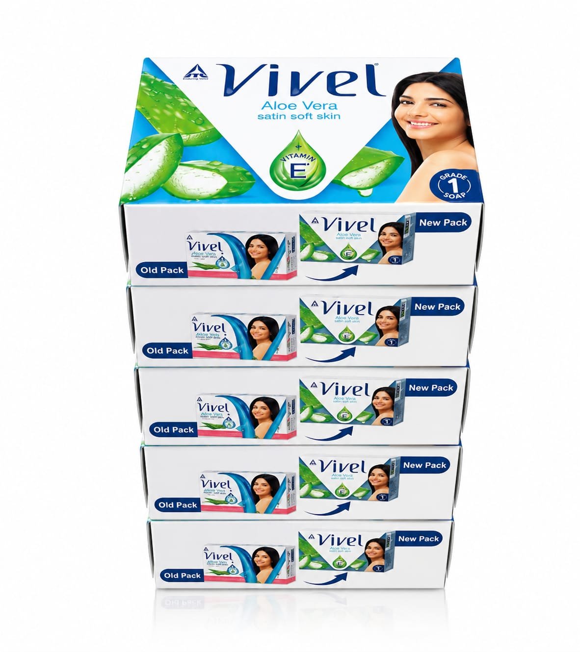 Vivel Aloe Vera Bathing Soap - Pack of 5