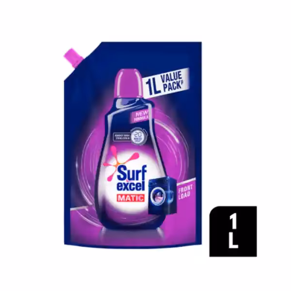 Surf Excel Matic Front Load Liquid Detergent 1 Ltr (Pouch)