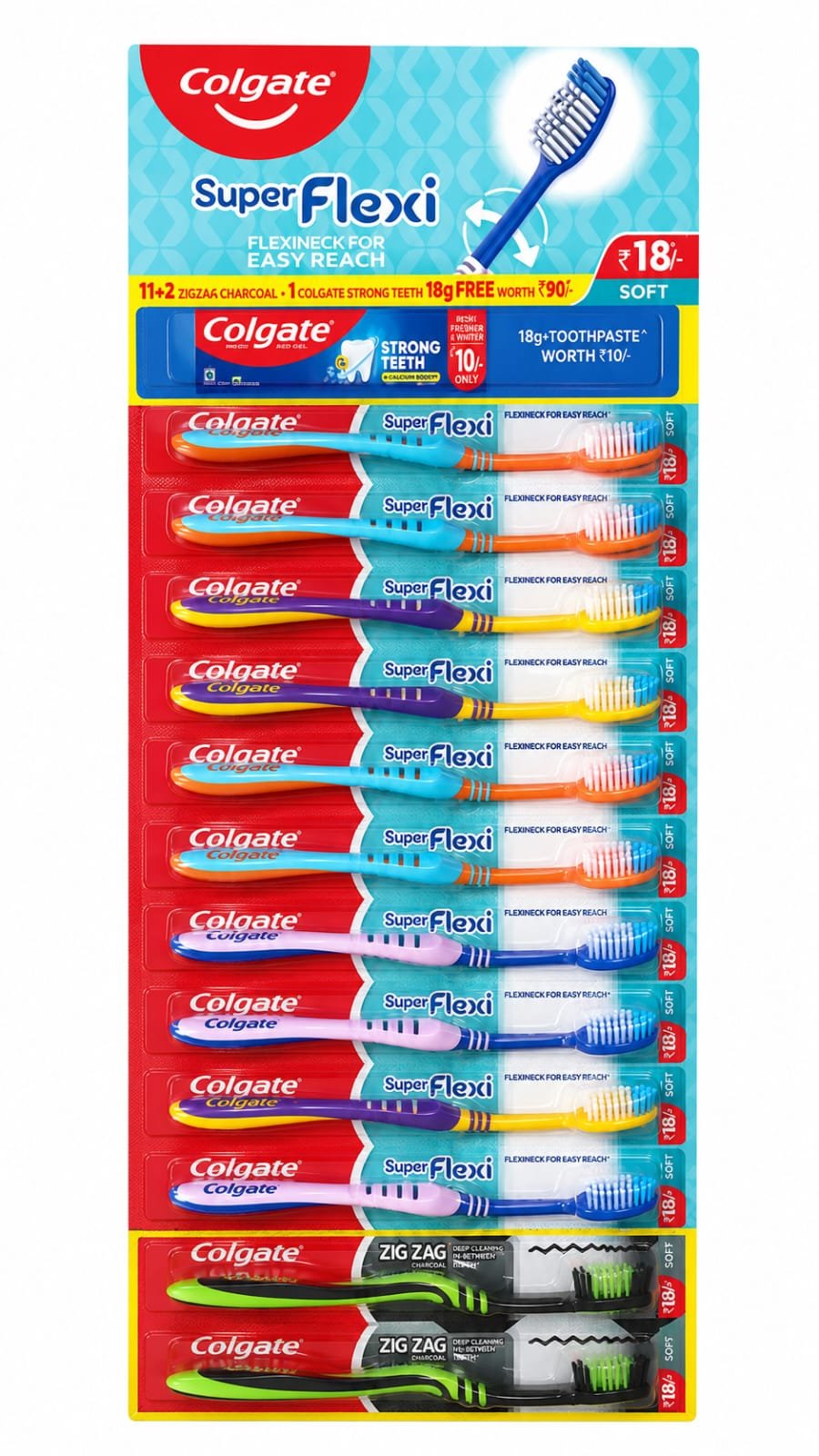 Colgate Superflexi Toothbrush 11+2 Free +Paste Free